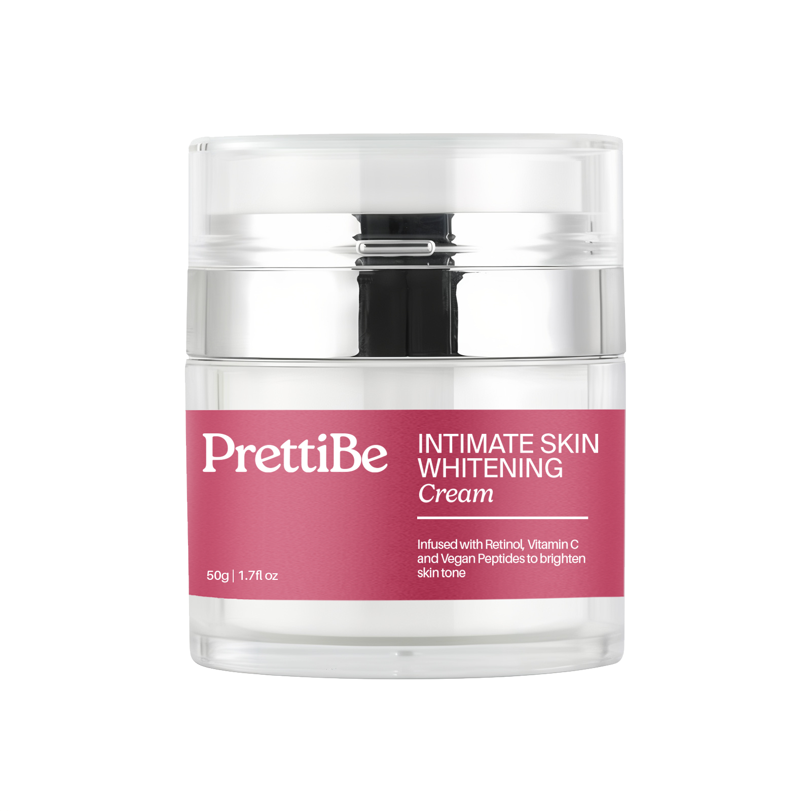 Prettibe intimate Skin Cream with Vitamin C, Retinol & Vegan Peptides – 50g | Dermatologist-Tested, Fragrance-Free, For Delicate Areas